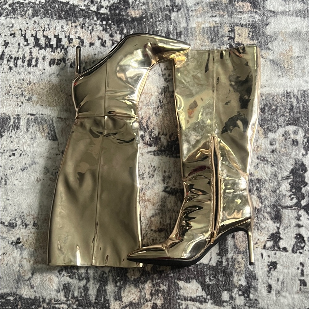 Express - Gold High Heel Boots